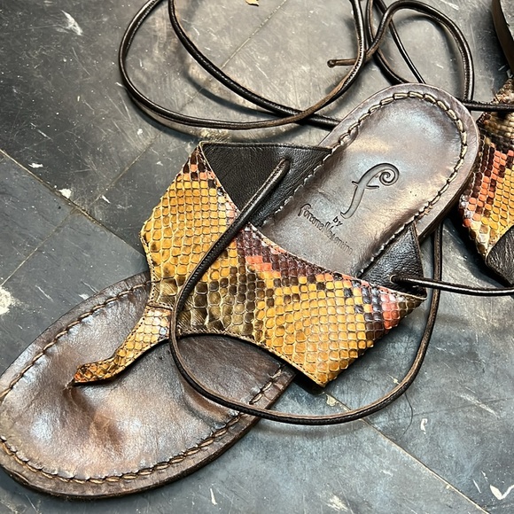 Fortuna Valentino Snakeskin Sandals 39.5 - Picture 14 of 15